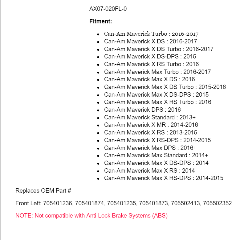 SuperATV Rhino 2.0 Front Left Axle for Can-Am Maverick Turbo / X DS - Image 5