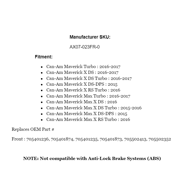 SuperATV Rhino 2.0 FRONT RIGHT Stock Length Axle for Can-Am Maverick Turbo - Image 6