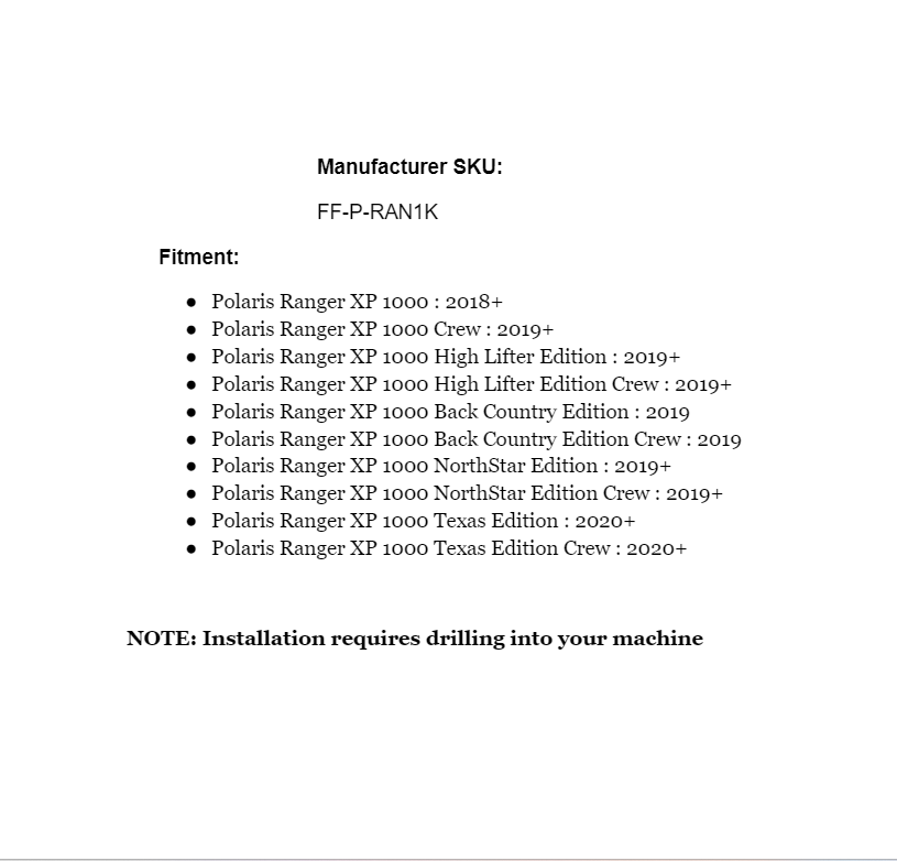 SuperATV Fender Flares for Polaris Ranger XP 1000 (2018+) Front and Rear 4'' - Image 7