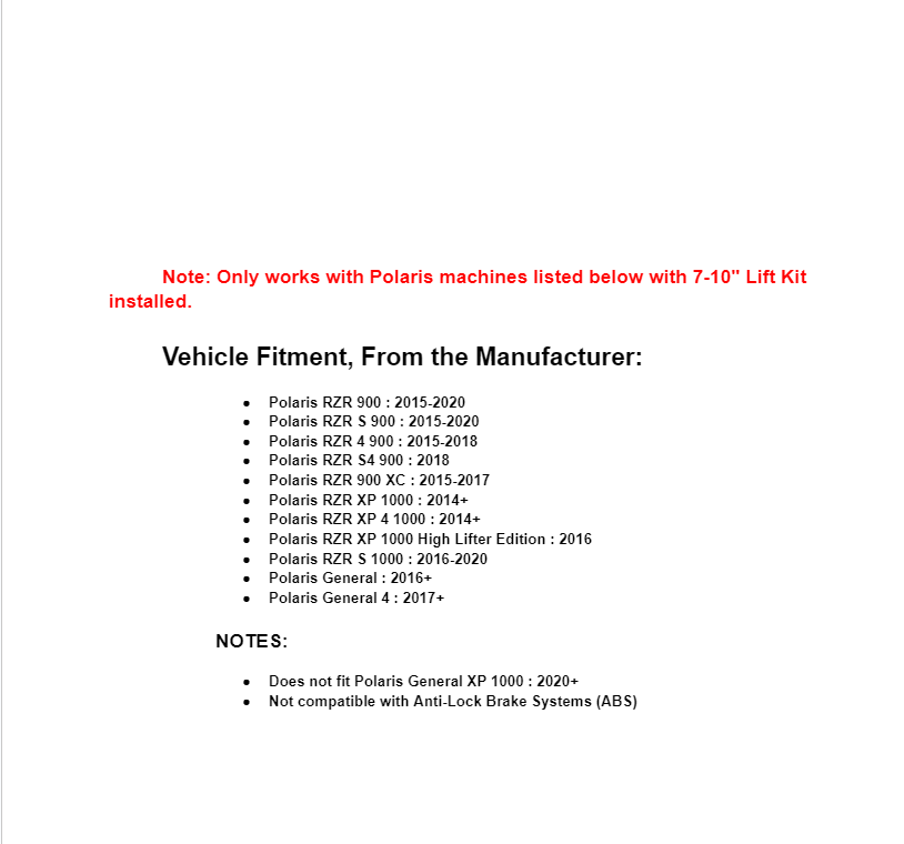 SuperATV Rhino 2.0 Front Big Lift Kit Axle for Polaris General RZR 900/1000/S - Image 3