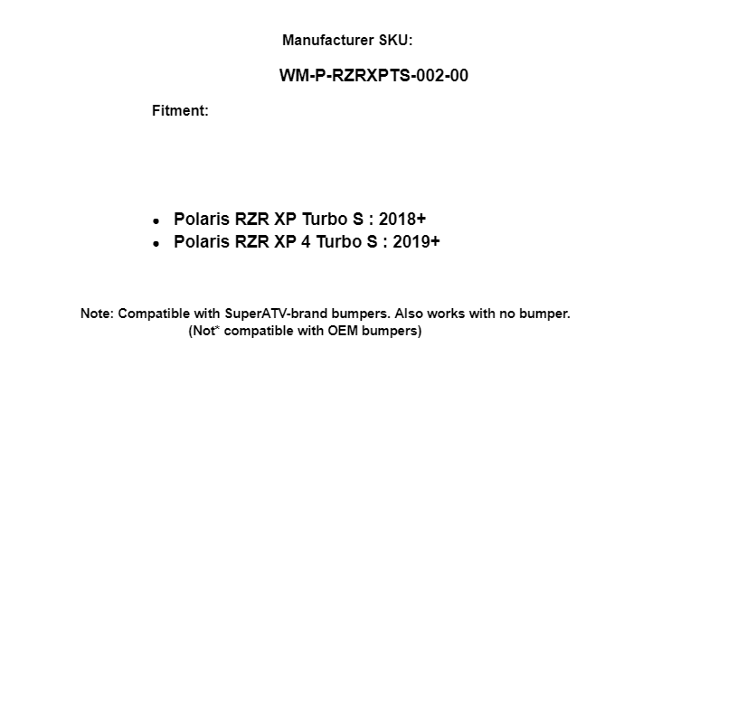 SuperATV Heavy-Duty Winch Mount for Polaris RZR XP Turbo S (2018+) / S-4 (2019+) - Image 5