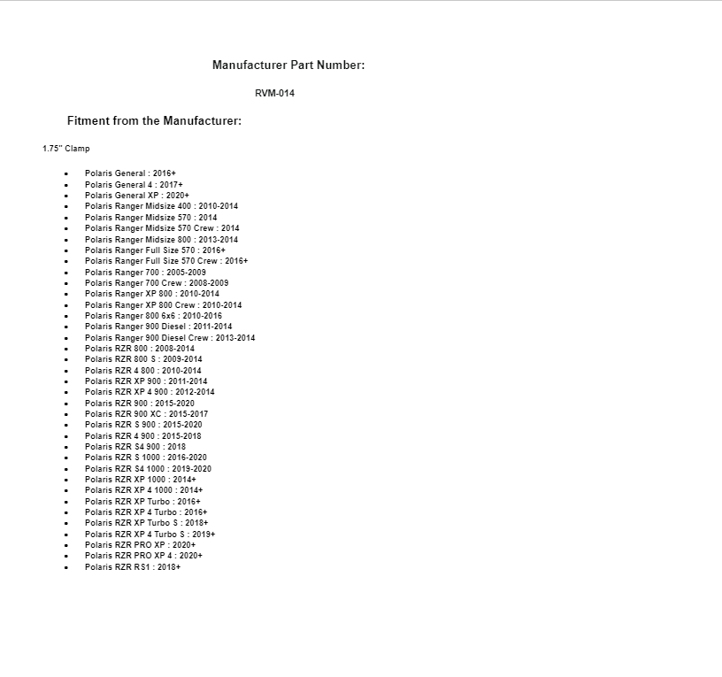 SuperATV 17" In Curved 1.75" Cage Mount Rear View Mirror for Polaris Ranger - Image 6