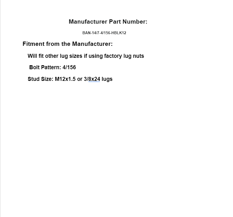 SuperATV 14" H-Series Black Bandit Wheel for Polaris 4/156 Pattern Single Wheel - Image 2