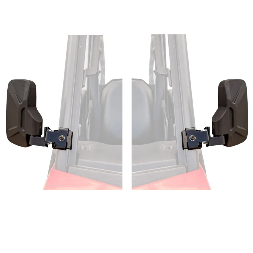 SuperATV Side View Mirror Pair for Polaris Can-Am UTVs w Formed Pro-Fit Cage