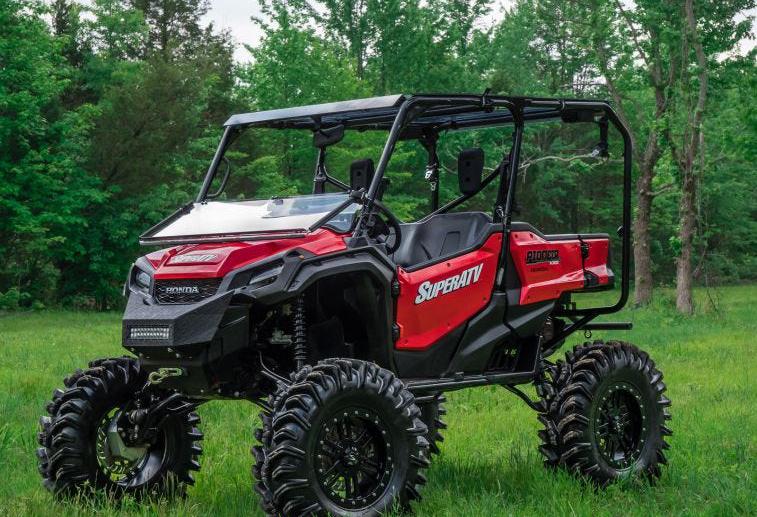 SuperATV Scratch Resistant Flip Down Windshield For Honda Pioneer 1000 / 1000-5 - Image 3