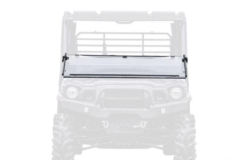 SuperATV Scratch Resistant Flip Down Windshield For Kawasaki Mule Pro - Image 3