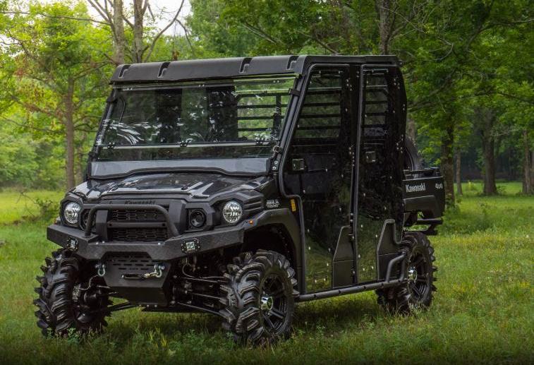 SuperATV Scratch Resistant Flip Down Windshield For Kawasaki Mule Pro - Image 6