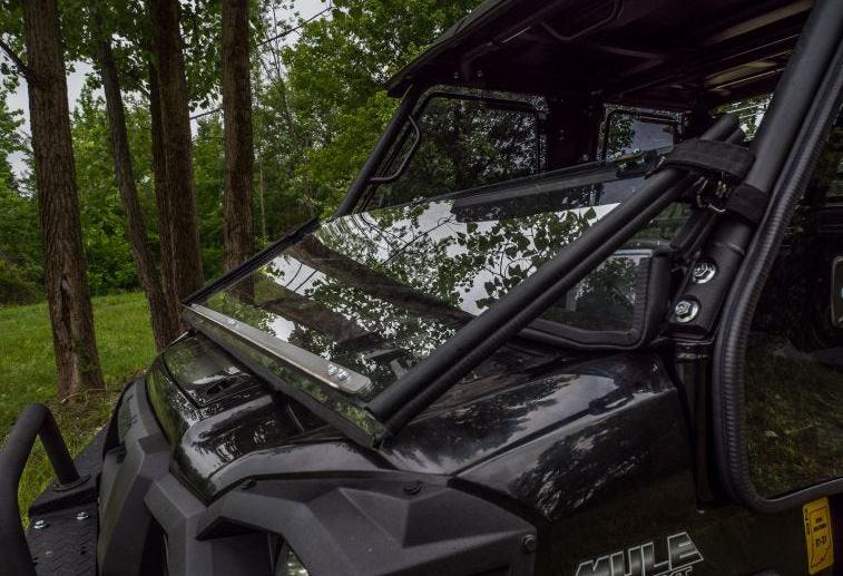SuperATV Scratch Resistant Flip Down Windshield For Kawasaki Mule Pro - Image 5
