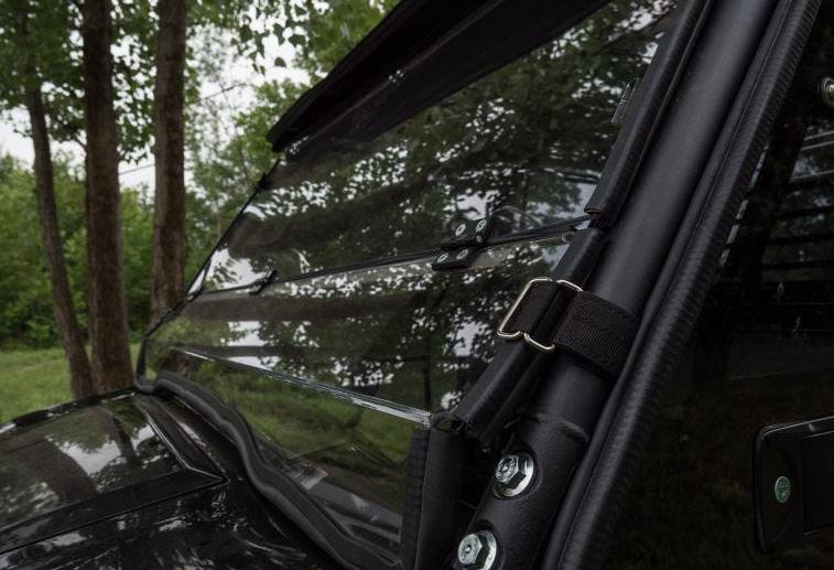 SuperATV Scratch Resistant Flip Down Windshield For Kawasaki Mule Pro - Image 4