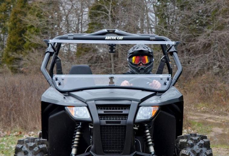 SuperATV Scratch Resistant Flip Windshield For Arctic Cat Wildcat Trail/ Sport - Image 6