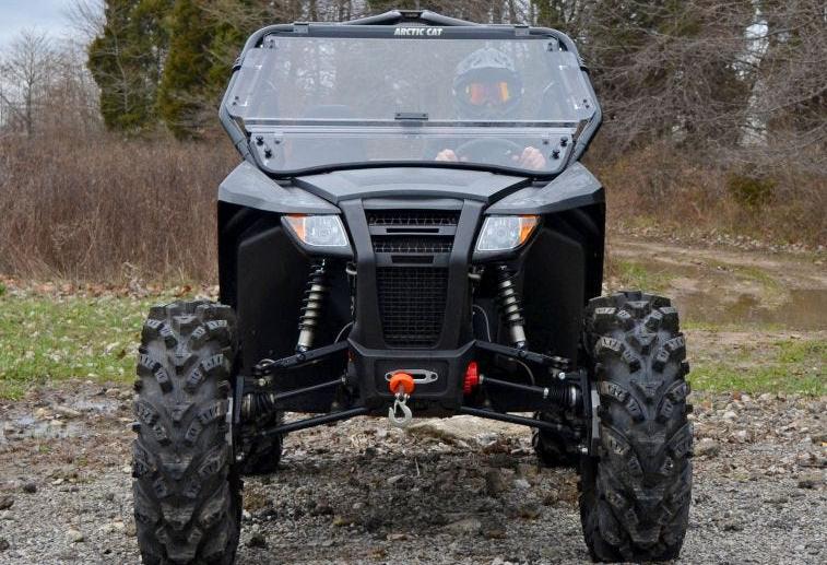 SuperATV Scratch Resistant Flip Windshield For Arctic Cat Wildcat Trail/ Sport - Image 2