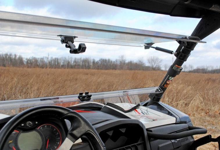 SuperATV Scratch Resistant Flip Windshield For Can-Am Maverick - Image 3
