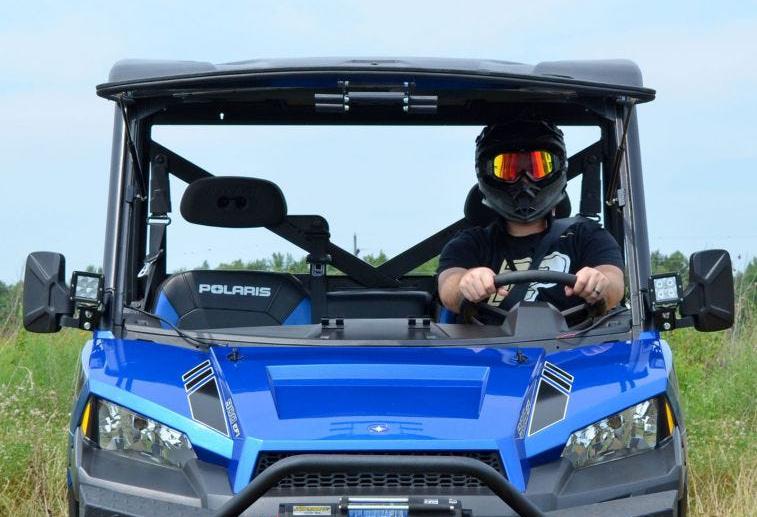 SuperATV Scratch Resistant Flip Windshield For Polaris Ranger XP 570/900/1000 - Image 5