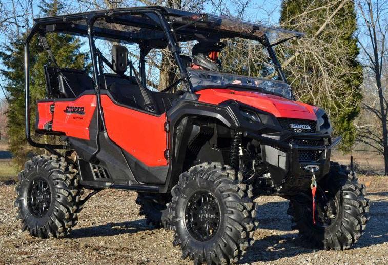 SuperATV Scratch-Resistant Flip Windshield For Honda Pioneer 1000 - Image 4