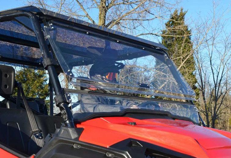 SuperATV Scratch-Resistant Flip Windshield For Honda Pioneer 1000 - Image 2