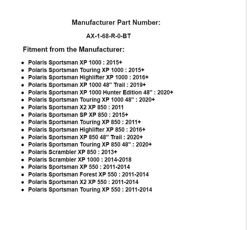 SuperATV Rhino 2.0 REAR Heavy Duty Axle for Polaris Sportsman - Image 4