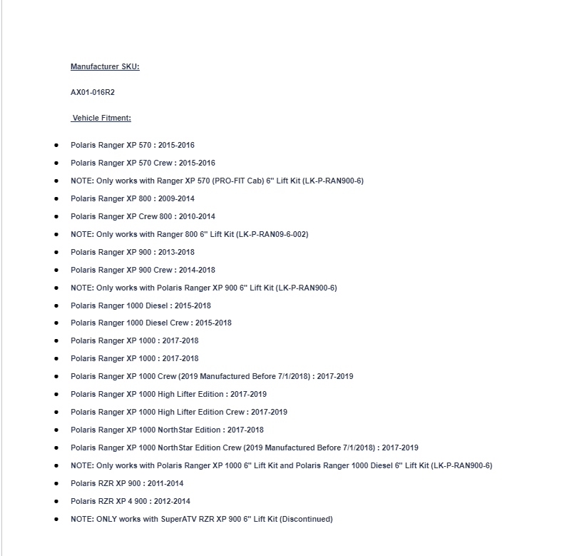 SuperATV Rhino 2.0 Heavy Duty Big Lift Rear Axle for Polaris XP 570 800 900 1000 - Image 3