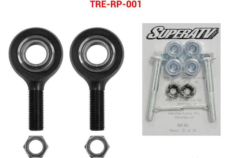 SuperATV Heavy Duty Tie Rod End Replacement Kit For Polaris (See Fitment)