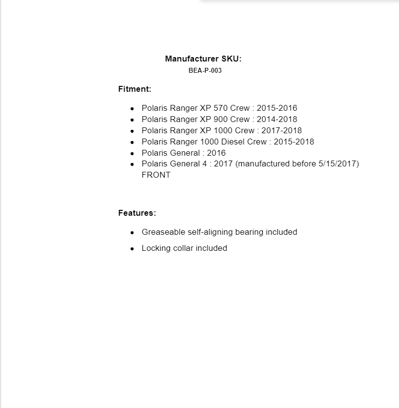 SuperATV Heavy Duty Prop Shaft Carrier Bearing for Polaris Ranger Crew / General - Image 4