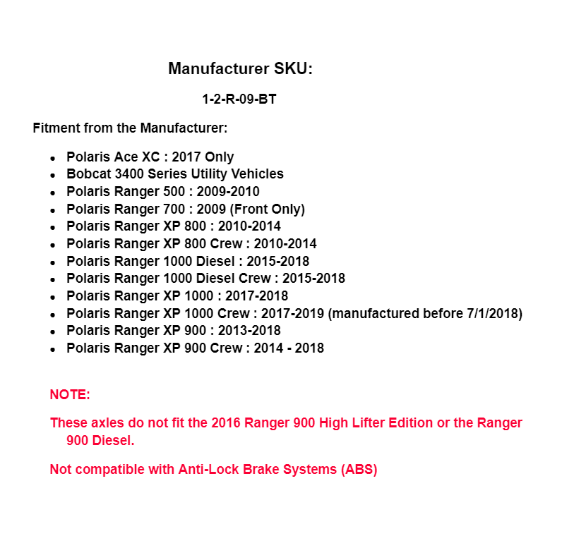 SuperATV Rhino Brand REAR Axle for Polaris Ranger XP 1000 / Crew - Image 6