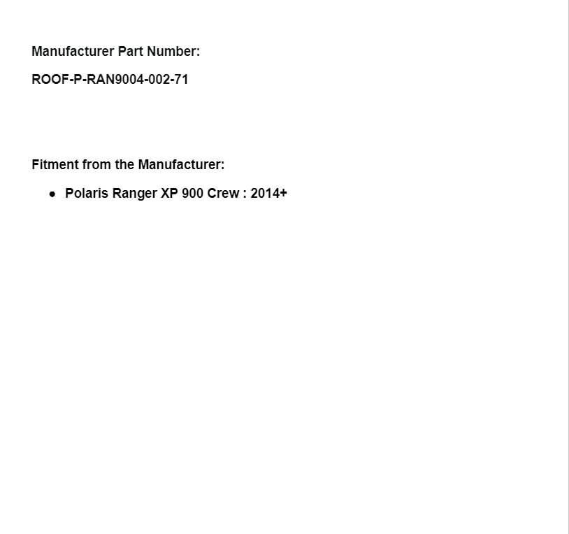 SuperATV Heavy Duty Tinted Roof for Polaris Ranger XP 900 Crew (2014+) - Image 5