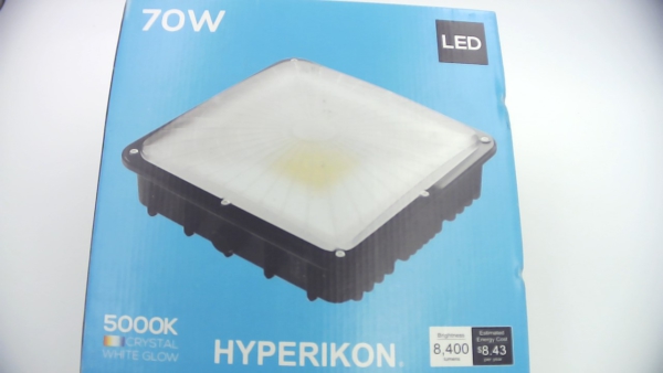 UL, Black Hyperikon LED Canopy Light 5000K Outdoor Commercial Light Fixture 