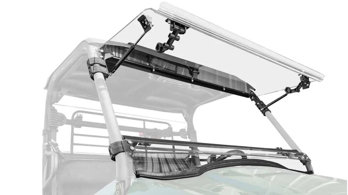 SuperATV Scratch Resistant Flip Windshield For Kawasaki Mule PRO-MX 2019+