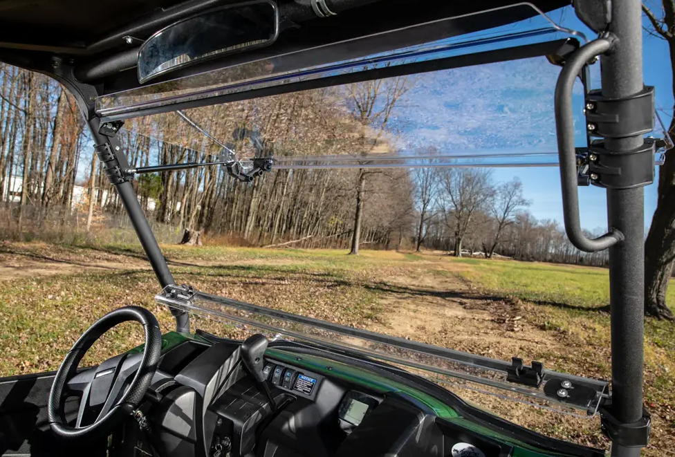 SuperATV Scratch Resistant Flip Windshield For Kawasaki Mule PRO-MX 2019+ - Image 7