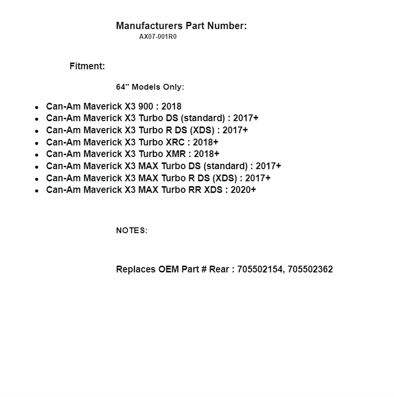 SuperATV Heavy Duty Rhino 2.0 Rear Axle for Can-Am Maverick X3 (64'') - Image 3