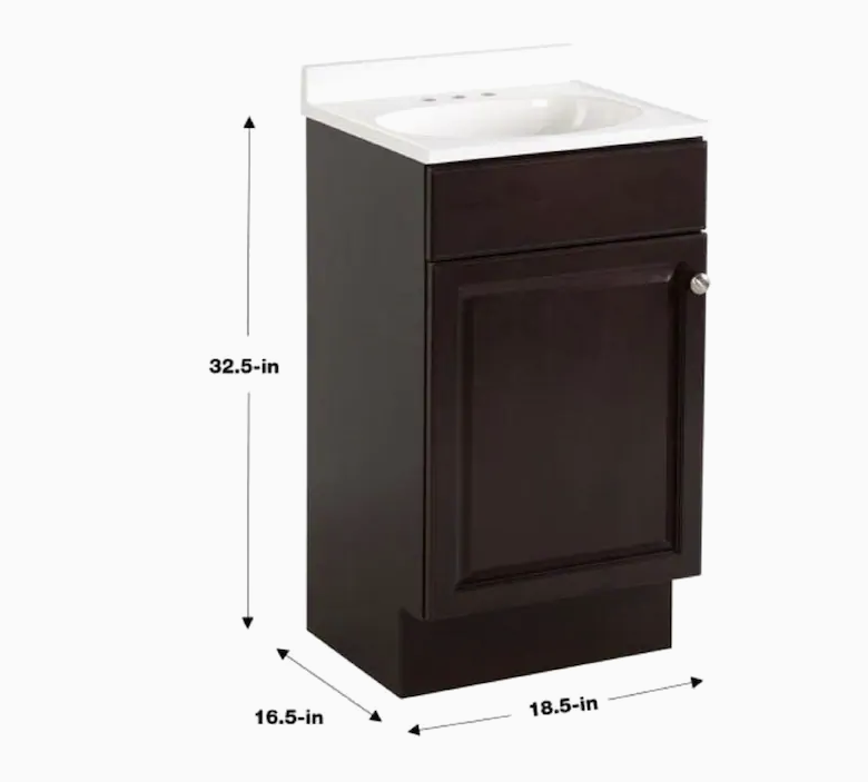 Project Source 18 In Java Single Sink Bathroom Vanity With White Cultured Mar Ebay