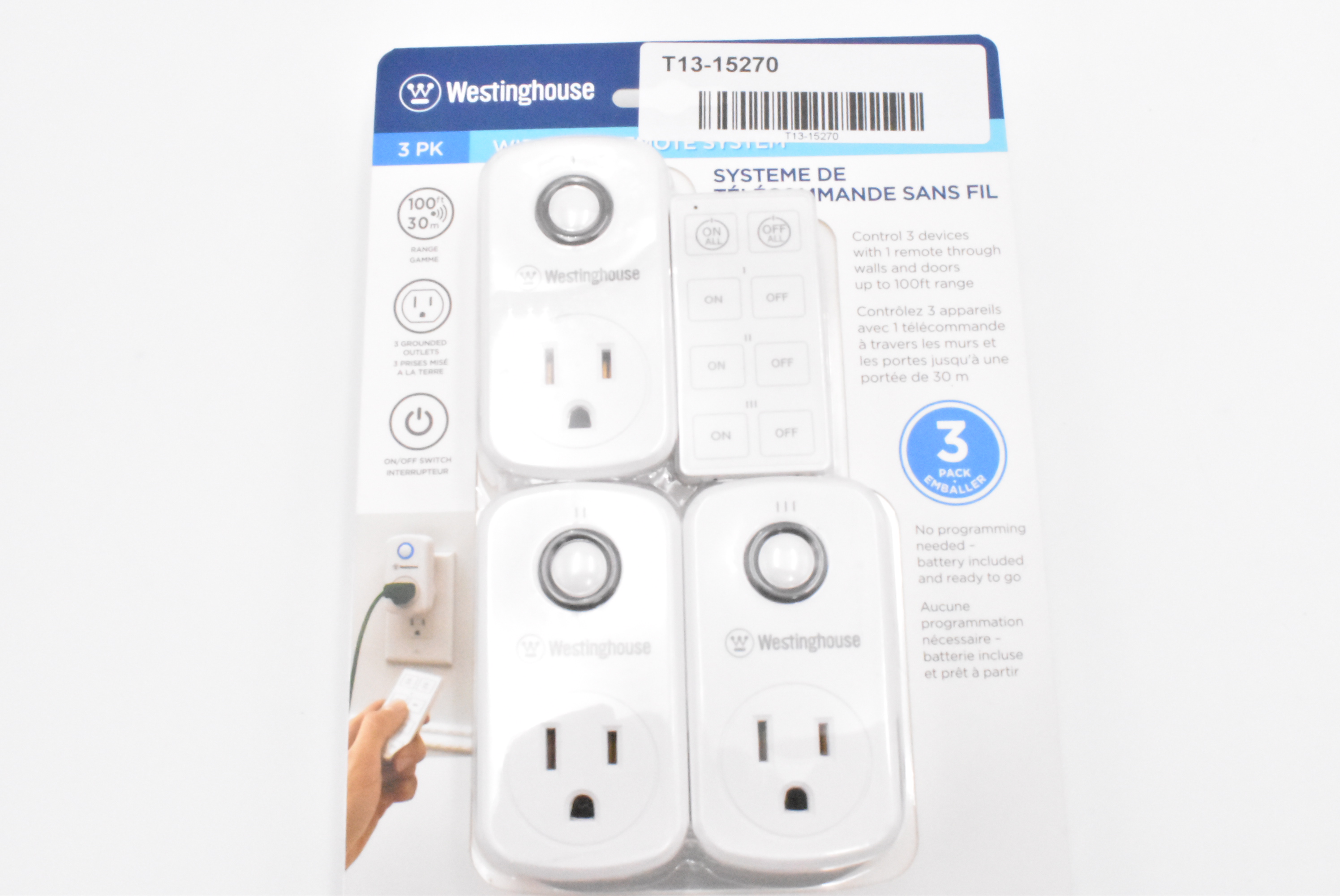 WESTINGHOUSE INDOOR WIRELESS Remote System 3 Pack Wall Plug-ins & 1 Remote  - NEW $21.82 - PicClick