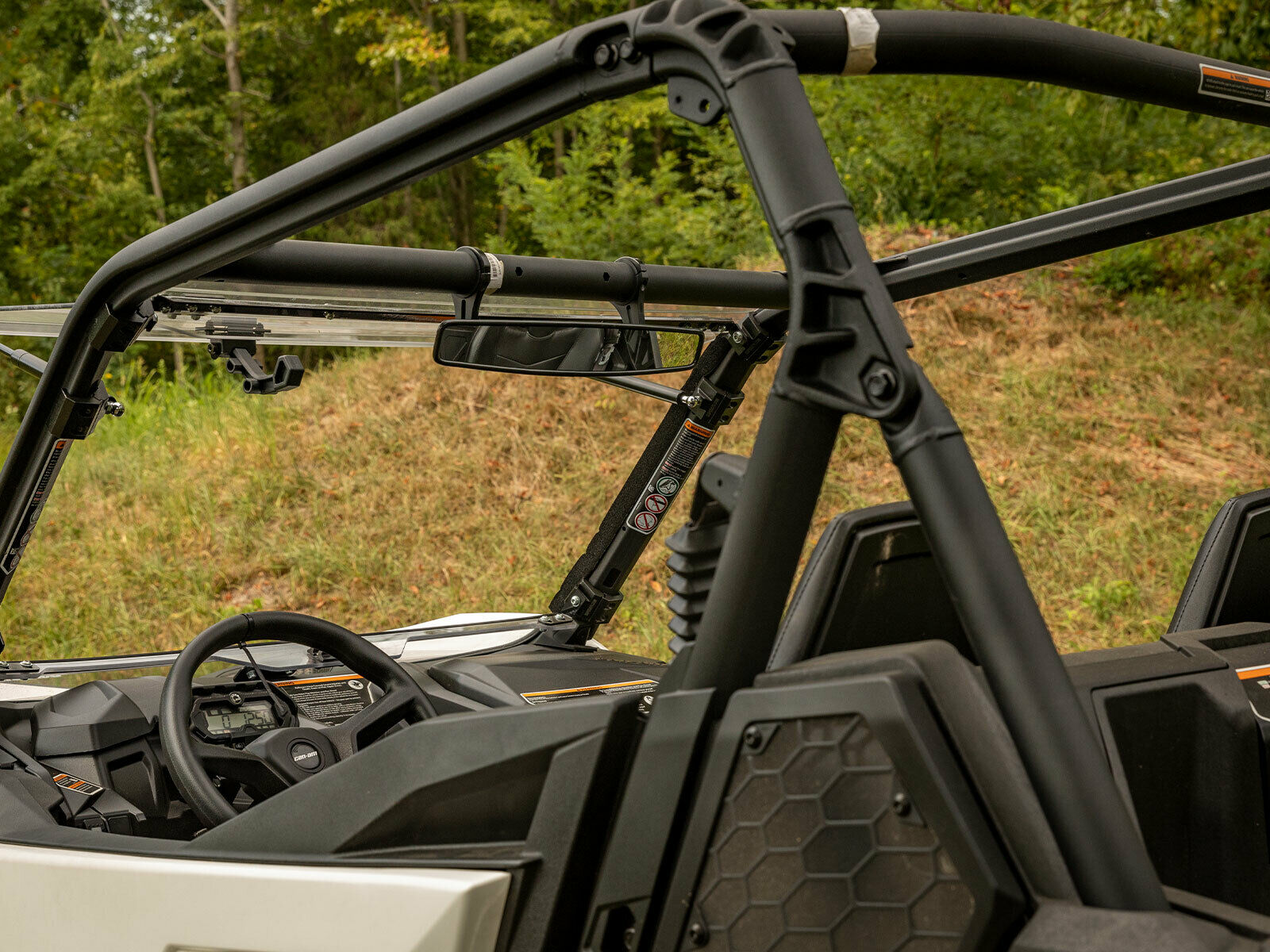 SuperATV 17" Curved Rear View Mirror for Hisun Sector / Strike / Can-Am 1.875'' - Image 2