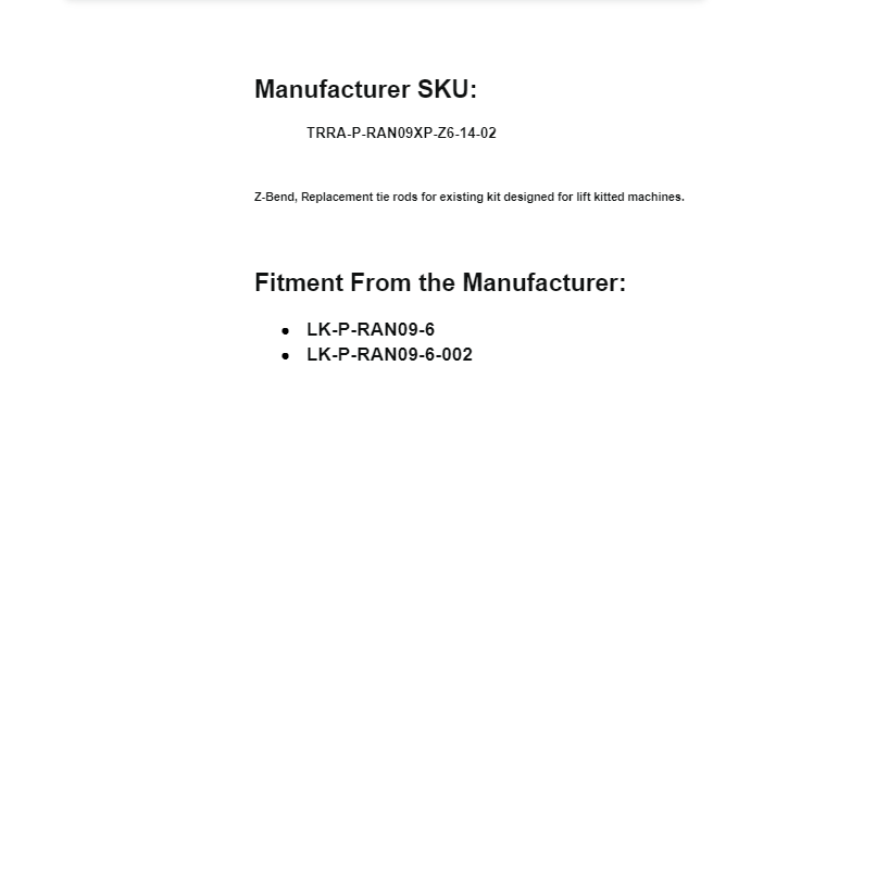 SuperATV Z-Bend Replacement Lift Kit Tie Rods for Polaris Ranger XP - Image 3