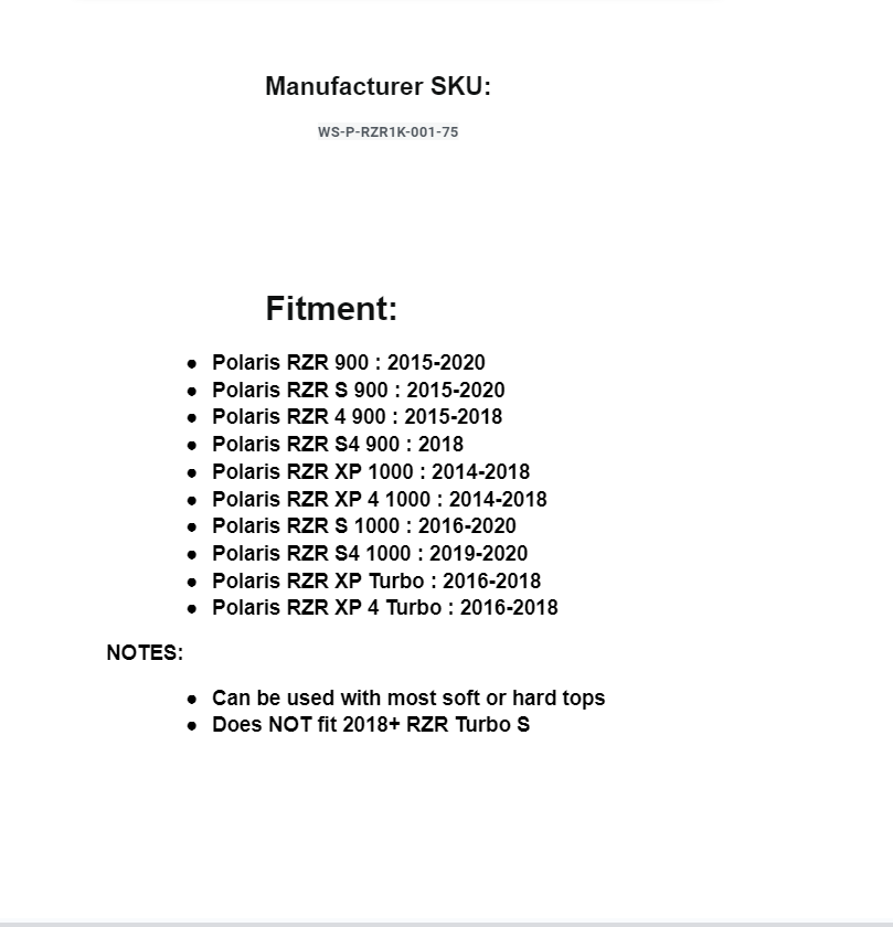 SuperATV Std Polycarbonate Full Windshield for Polaris RZR 1000/Turbo/900 XP/S/4 - Image 5