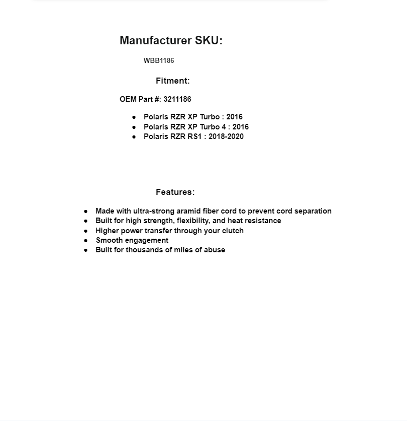SuperATV Worlds Best Heavy Duty Replacement CVT Drive Belt for 3211186 - Image 3