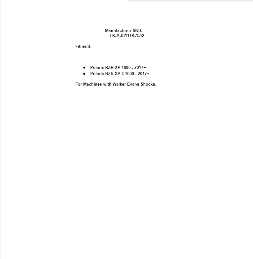 SuperATV 3" Lift Kit for Polaris RZR XP 1000 (Running Walker Evans Shocks) - Image 6