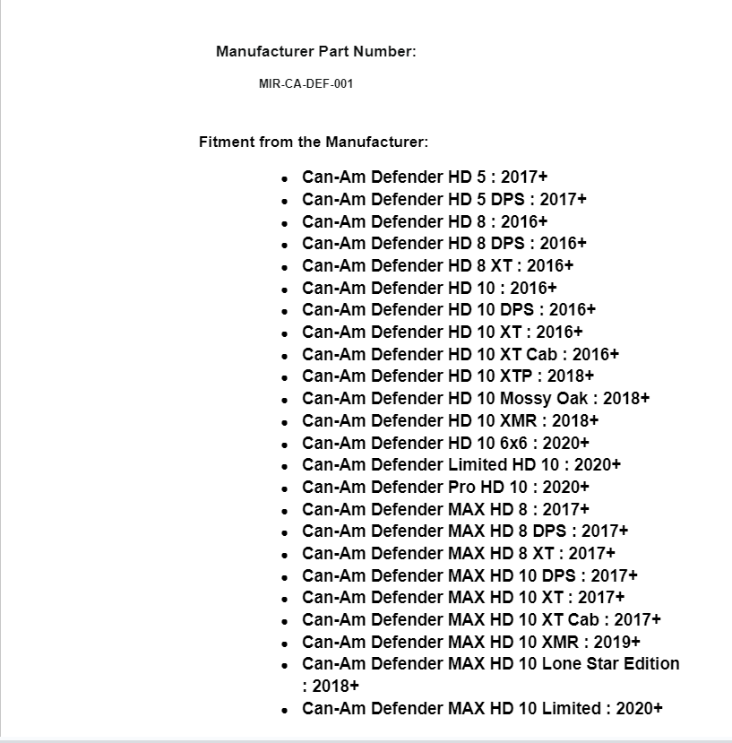 SuperATV Rear View Mirror For Can-Am Defender - Image 5