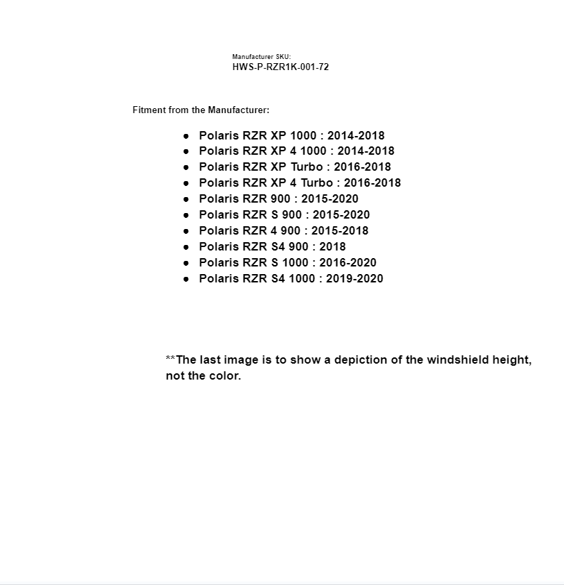 SuperATV Light Tint Half Windshield For Polaris RZR Turbo/ XP 1000 - See Fitment - Image 6