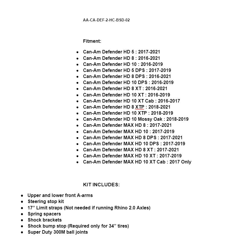 SuperATV BFT A-Arm Suspension Lift Kit for Can-Am Defender with Ball Joints - Image 9