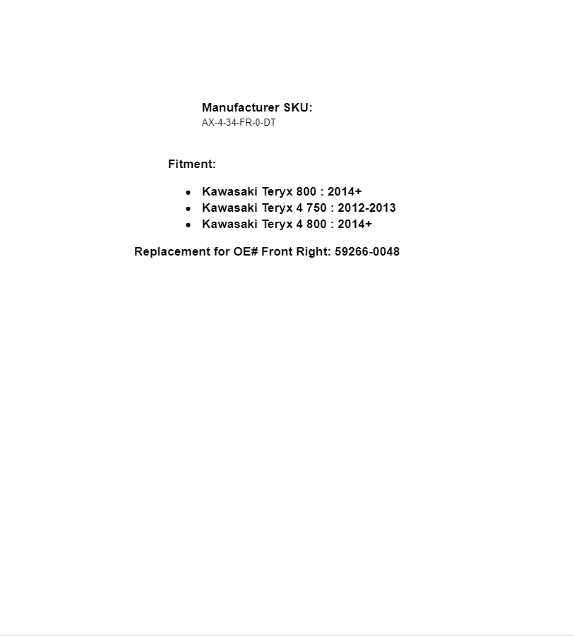 SuperATV Rhino 2.0 Heavy Duty Front Right Axle For Kawasaki Teryx - Image 8