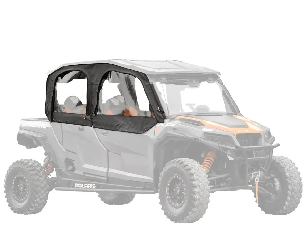 SuperATV Primal Soft Cab Enclosure Upper Doors for Polaris General XP 1000 4