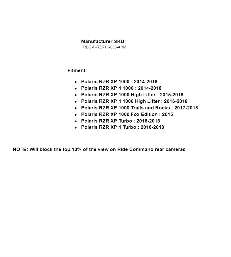 SuperATV Heavy Duty Black Rear Bumper for Polaris RZR XP / Turbo Without Hitch - Image 6