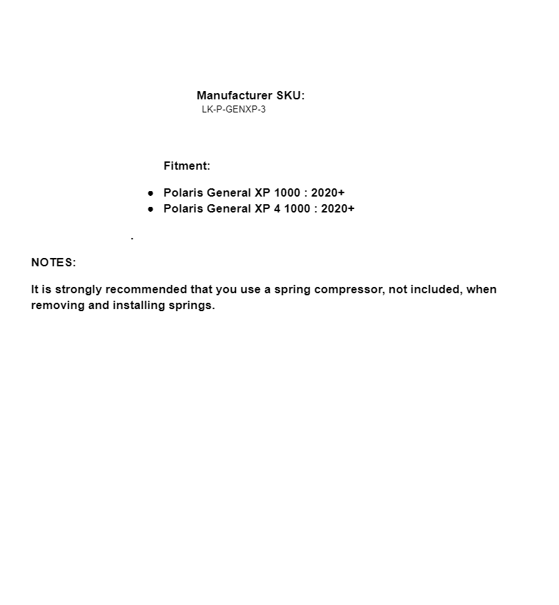 SuperATV 3" Spacer Lift Kit for Polaris General XP 1000 / XP 4 1000 - Image 7