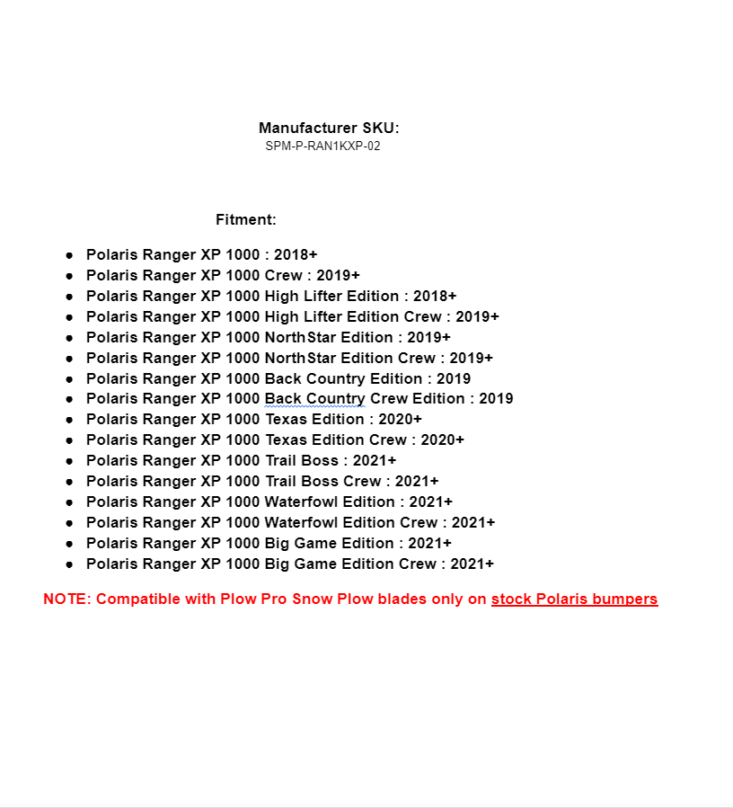 SuperATV Plow Pro Snow Plow Mount for Polaris Ranger XP 1000 Stock Bumper - Image 4