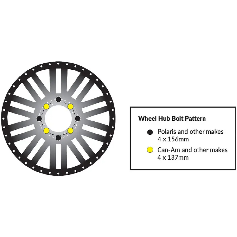 SuperATV 22" x 7" M12 x 1.25" 22x7 M12x1.25 Vulcan Series Wheels - Set of 4 - Image 7