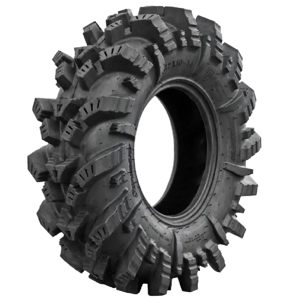 SuperATV 28x10-14 Intimidator Mounted on Black Bandit H Wheel 4/156 for Polaris - Image 2