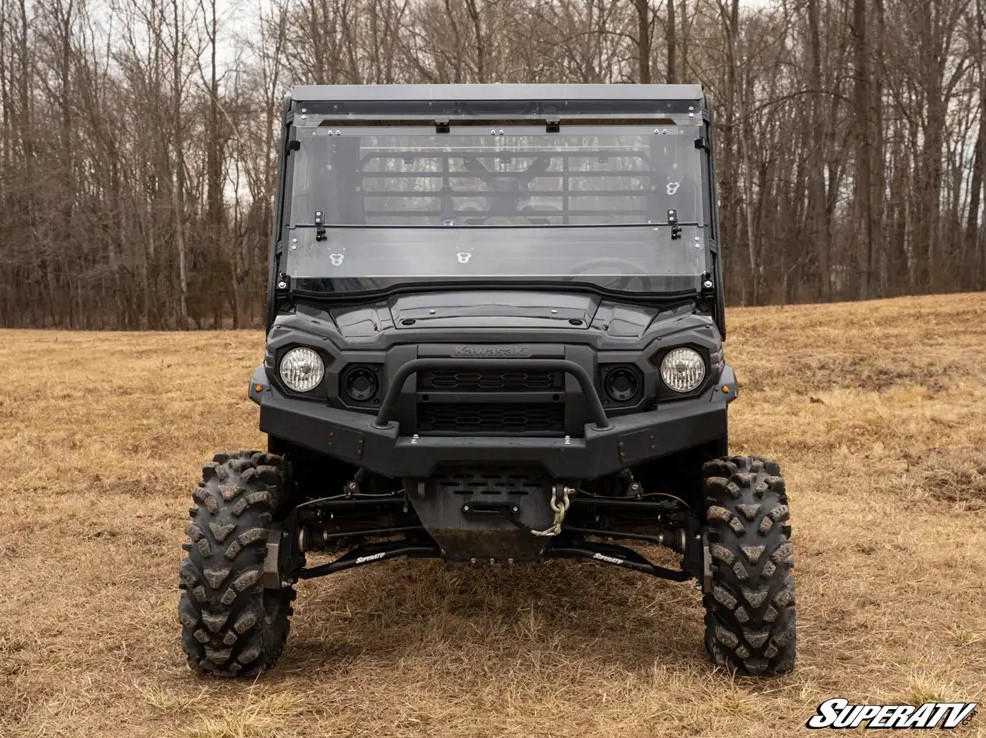 SuperATV 3 In 1 Full Flip Down Front Windshield for Kawasaki Mule Pro - Image 8