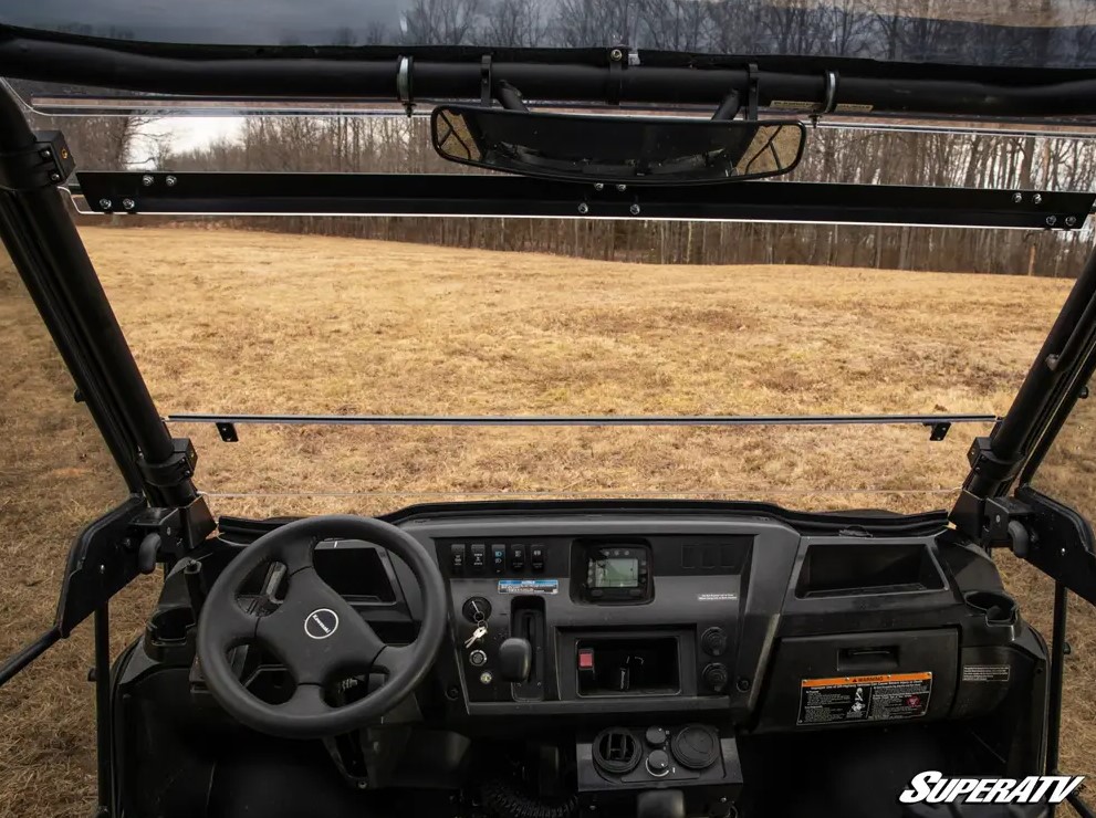 SuperATV 3 In 1 Full Flip Down Front Windshield for Kawasaki Mule Pro - Image 5