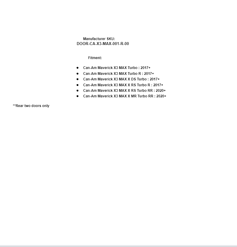 SuperATV Rear Lower Door Panels for Can-Am Maverick X3 MAX 4 Seater - Image 7