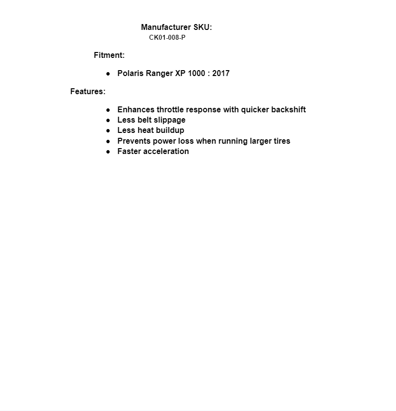 SuperATV General Performance Clutch Kit For Polaris Ranger XP1000 2017 - Image 2